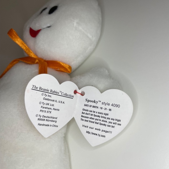 Ty spooky the ghost mislabeled tush tag radar rare tag error pvc pellets - Picture 3 of 5
